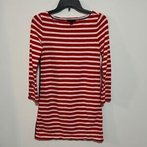 J Crew 3/4 Sleeve Red and White Dress Size XXXS